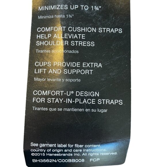 NWT Bali 3562 Satin Tracings Minimizer Bra in Rosewood 38C Item#338J - Picture 8 of 10